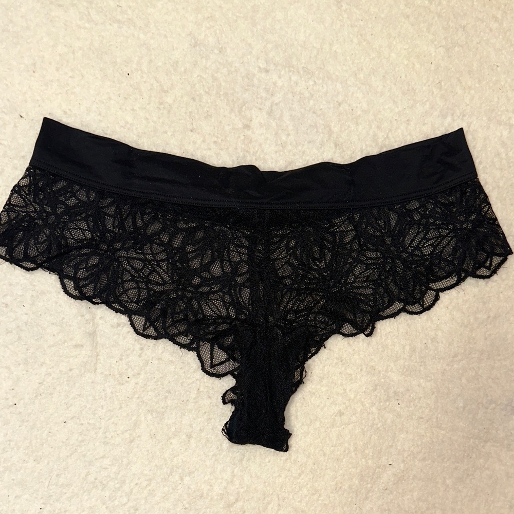 PINK Elegant Black Lace Women's Panties
